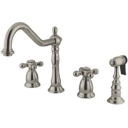 Kingston Brass KS1798AXBS Widespread Kitchen Faucet, Brushed Nickel KS1798AXBS
